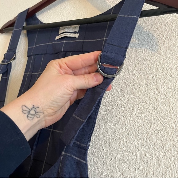 Urban Outfitters Patch Blue Checkered Wide Leg Buckle Strap Jumpsuit Size S - Picture 6 of 12